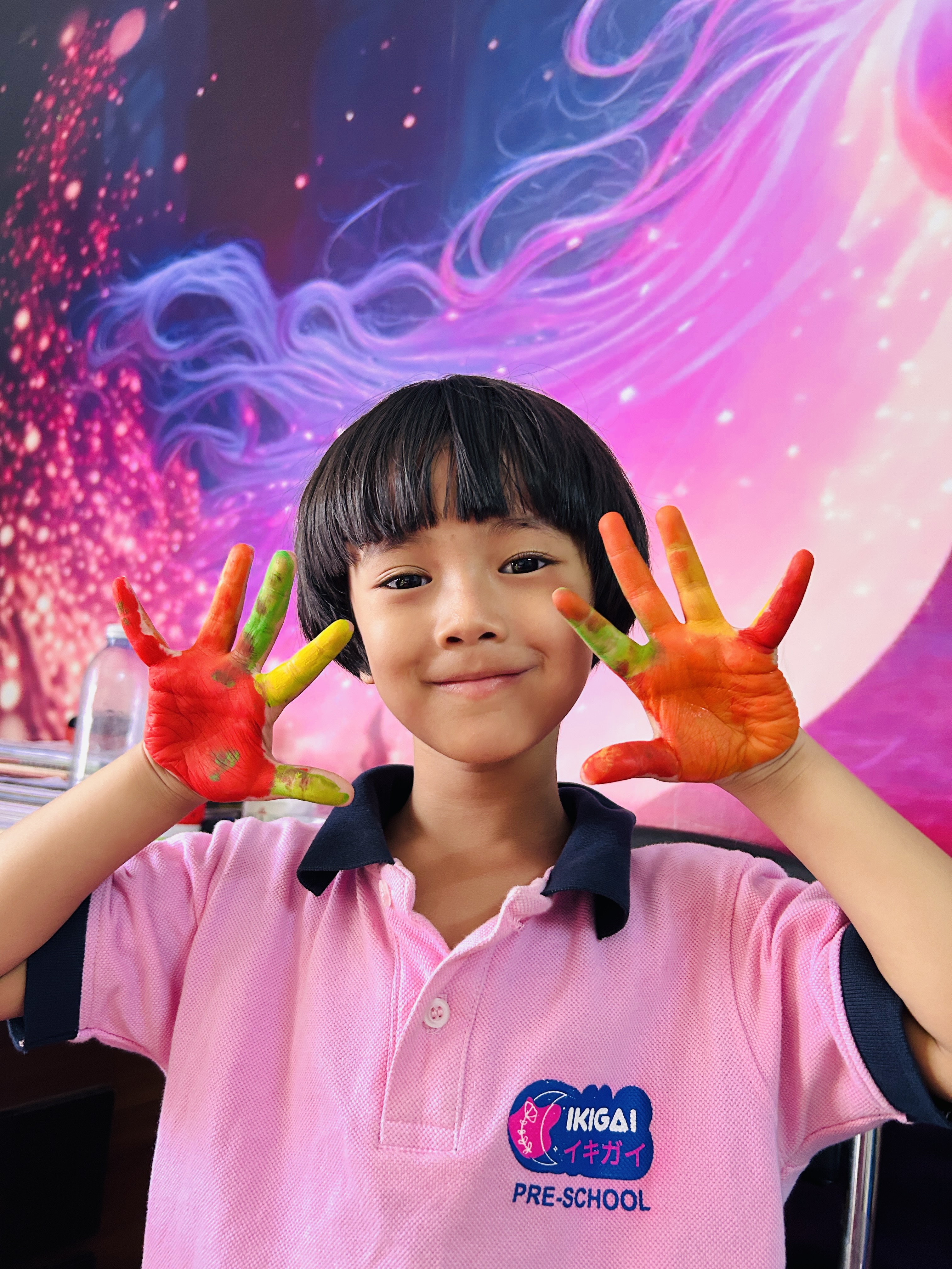 Children collaborating on a creative group project.